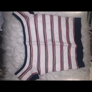 Striped American eagle crop top